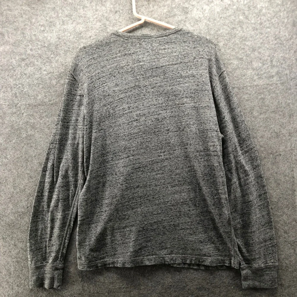 J Crew Henley Long Sleeve‎ T-Shirt Mens M Gray Heather Knit Goods Cotton